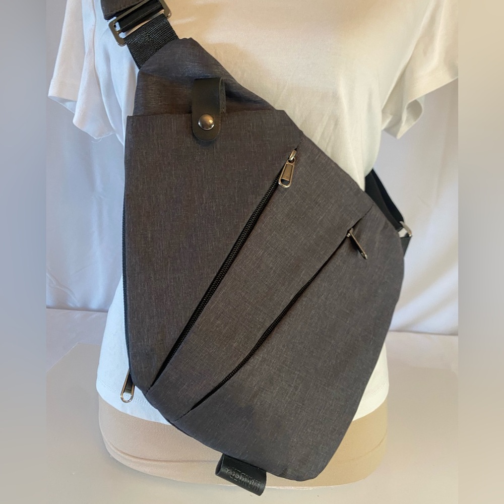 Wander mens Crossbody bag/ chest bag charcoal color